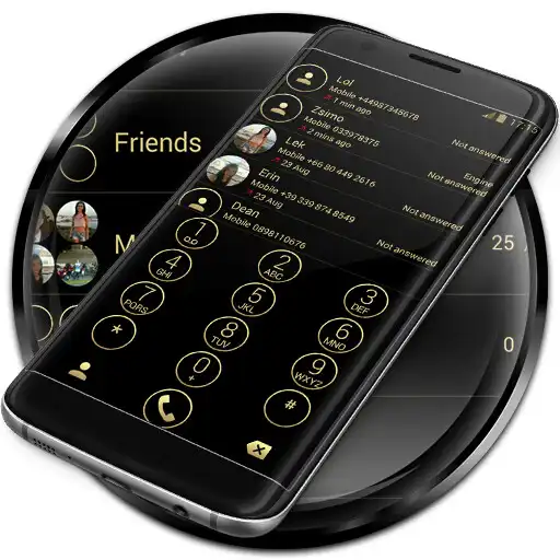 Play Dialer Theme Circle Black Gold APK