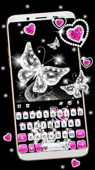 Play Diamond Butterfly Hearts Keyboard Theme  and enjoy Diamond Butterfly Hearts Keyboard Theme with UptoPlay