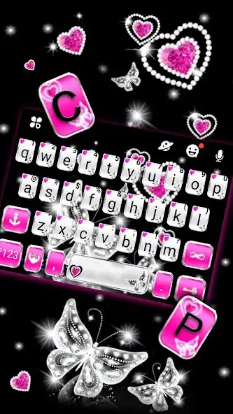 Play Diamond Butterfly Hearts Keyboard Theme as an online game Diamond Butterfly Hearts Keyboard Theme with UptoPlay