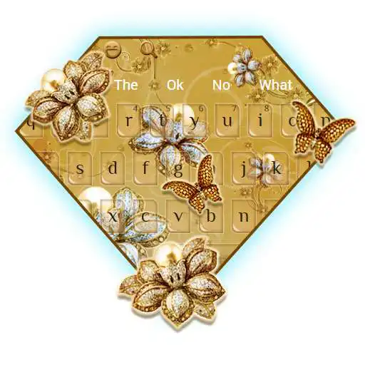 Run free android online Diamond Flower Golden Keyboard APK