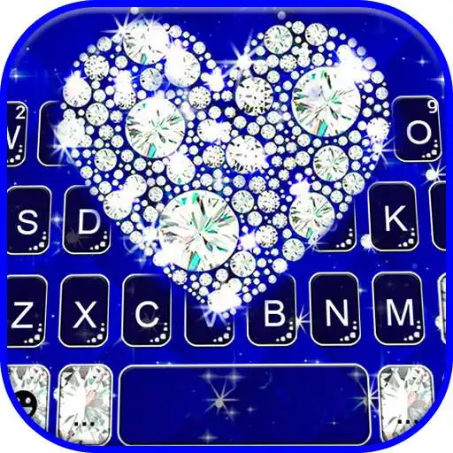 Play Diamond Heart Blue Keyboard Background APK