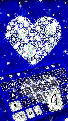 Play Diamond Heart Blue Keyboard Background as an online game Diamond Heart Blue Keyboard Background with UptoPlay