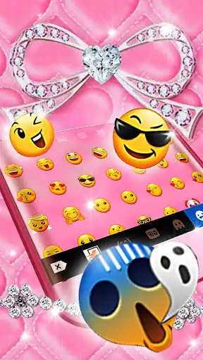 Play Diamond Pink Bowknot Keyboard Theme as an online game Diamond Pink Bowknot Keyboard Theme with UptoPlay