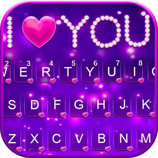 Play Diamond Purple Love Keyboard Background APK