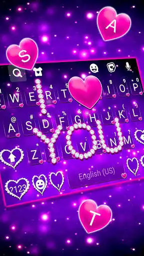 Play Diamond Purple Love Keyboard Background as an online game Diamond Purple Love Keyboard Background with UptoPlay