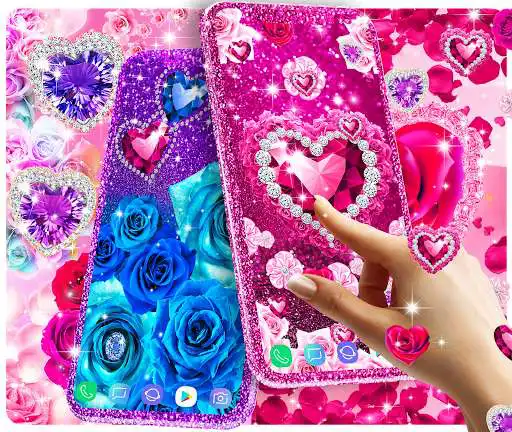 Play Diamond rose glitter wallpaper  and enjoy Diamond rose glitter wallpaper with UptoPlay