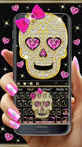 Play APK Diamond Skull Bowknot  and enjoy Diamond Skull Bowknot with UptoPlay keyboard.theme.diamond.skull.pink.bowknot
