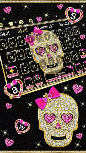 Play APK Diamond Skull Bowknot  and enjoy Diamond Skull Bowknot with UptoPlay keyboard.theme.diamond.skull.pink.bowknot