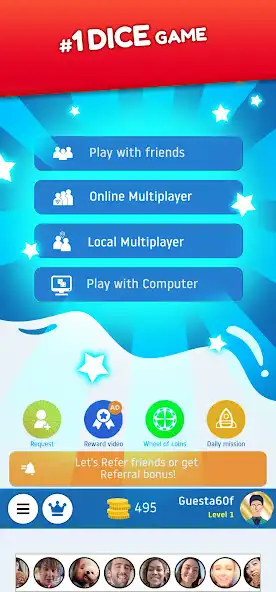 Play Dice Friends - Yatzy Dice King as an online game Dice Friends - Yatzy Dice King with UptoPlay