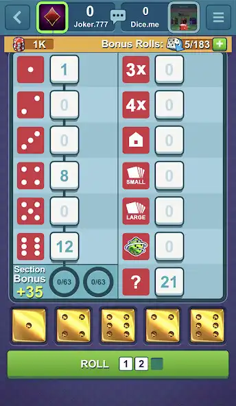 Play Dice-n-Roll online Yatzy as an online game Dice-n-Roll online Yatzy with UptoPlay