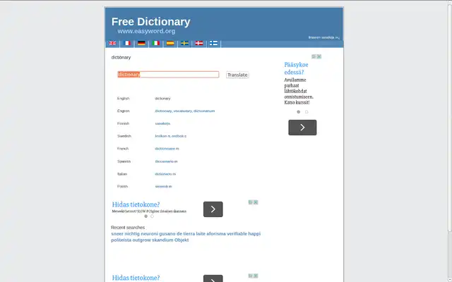 Play Dictionary English - European