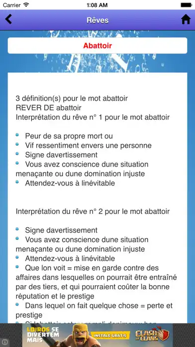 Play Dictionnaire des rêves  and enjoy Dictionnaire des rêves with UptoPlay