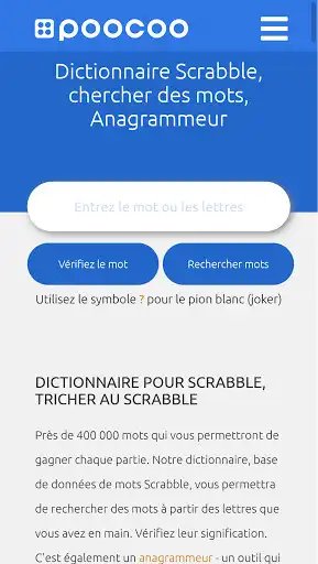 Play Dictionnaire scrabble, chercher des mots, POOCOO and enjoy Dictionnaire scrabble, chercher des mots, POOCOO with UptoPlay Play Dictionnaire scrabble, chercher des mots, POOCOO and enjoy Dictionnaire scrabble, chercher des mots, POOCOO with UptoPlay