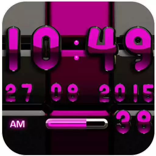 Free play online Digi Clock Black Pink widget  APK