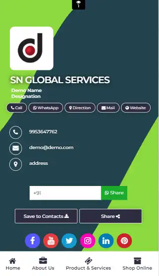 Play Digital Business visiting Card as an online game Digital Business visiting Card with UptoPlay