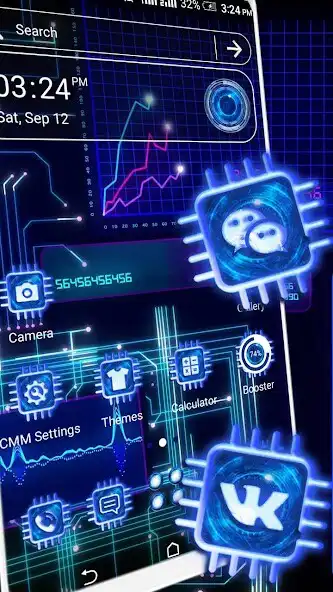 Play Digital Hi-Tech Theme Launcher  and enjoy Digital Hi-Tech Theme Launcher with UptoPlay