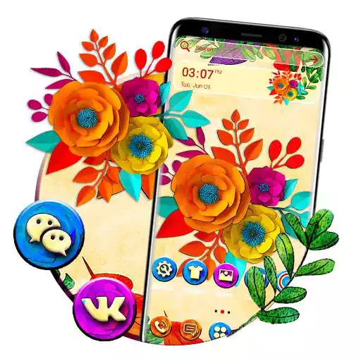 Play Digital Paper Flower Theme APK Play Digital Paper Flower Theme APK