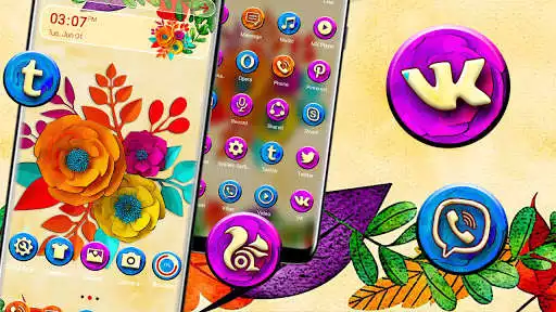 Play Digital Paper Flower Theme  and enjoy Digital Paper Flower Theme with UptoPlay