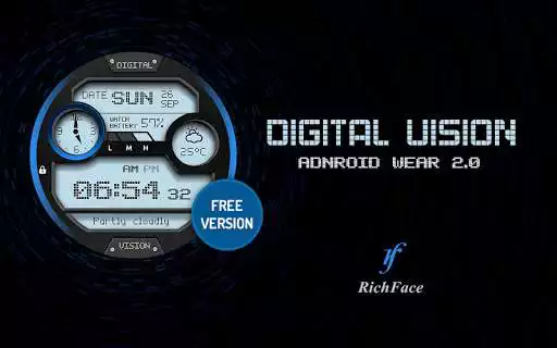 Play Digital Vision Watch Face  and enjoy Digital Vision Watch Face with UptoPlay