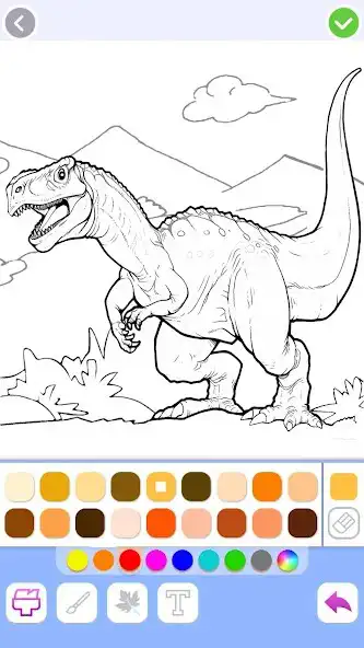 Play Dino Coloring: Dinosaur games as an online game Dino Coloring: Dinosaur games with UptoPlay