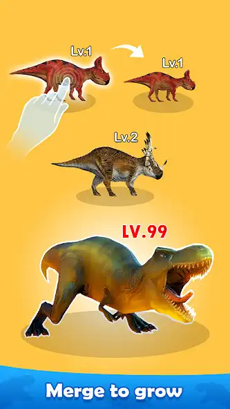 Play Dino Evolution: Dinosaur Merge as an online game Dino Evolution: Dinosaur Merge with UptoPlay