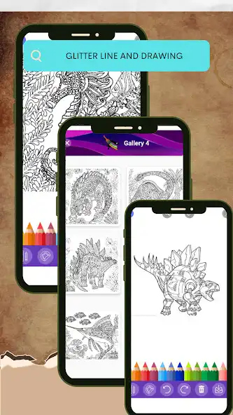 Play Dino Glitter Color Book  and enjoy Dino Glitter Color Book with UptoPlay