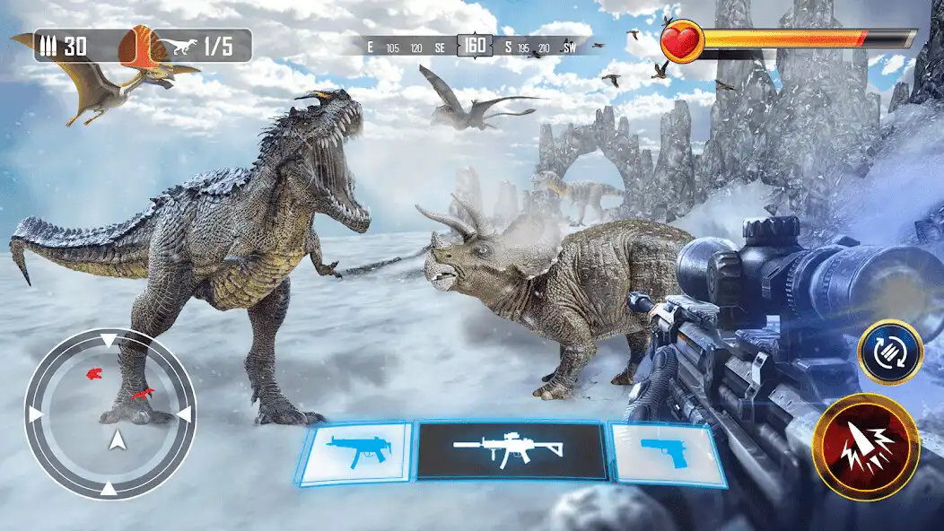 Play Dino Hunting 3D: Hunting Games as an online game Dino Hunting 3D: Hunting Games with UptoPlay