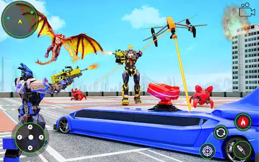 Play Dino Robot Car Game:Helicopter car Transform Game as an online game Dino Robot Car Game:Helicopter car Transform Game with UptoPlay