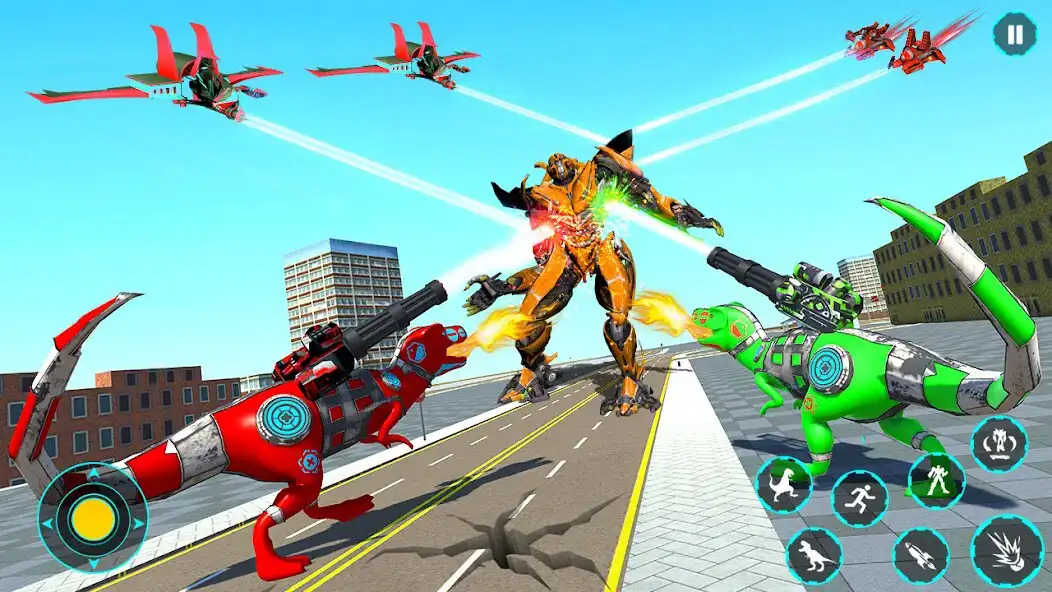 Play Dino Robot Car Transform War as an online game Dino Robot Car Transform War with UptoPlay