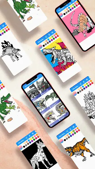 Play Dino Robot Coloring Pages  and enjoy Dino Robot Coloring Pages with UptoPlay