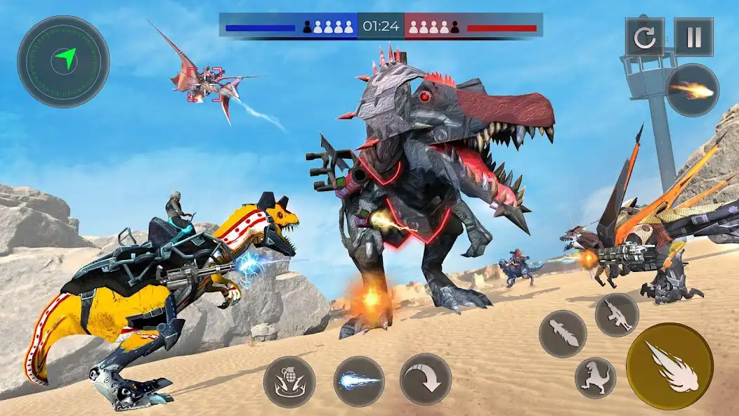 Play Dino Robot War Transformation as an online game Dino Robot War Transformation with UptoPlay