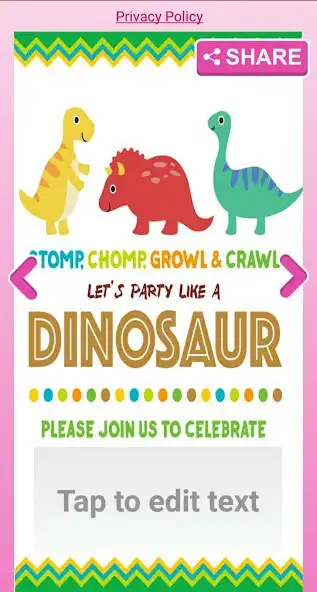 Play Dinosaur Birthday Invitations Maker as an online game Dinosaur Birthday Invitations Maker with UptoPlay