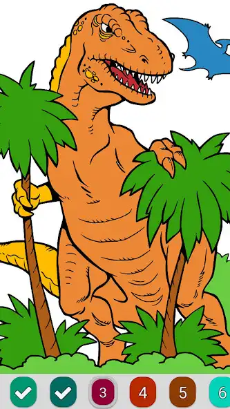 Play Dinosaur Color by Number - Animals Coloring Pages as an online game Dinosaur Color by Number - Animals Coloring Pages with UptoPlay