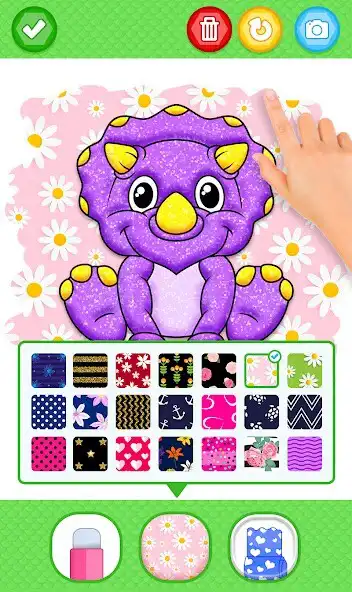 Play Dinosaur Glitter Coloring Page  and enjoy Dinosaur Glitter Coloring Page with UptoPlay