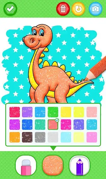 Play Dinosaur Glitter Coloring Page as an online game Dinosaur Glitter Coloring Page with UptoPlay