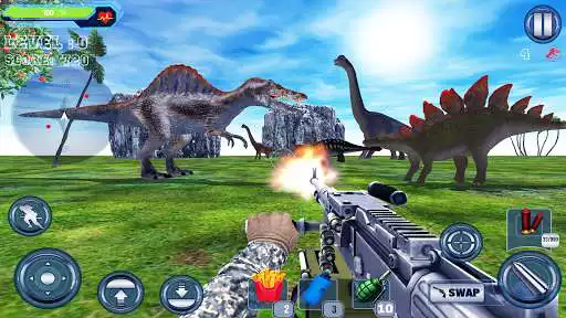 Play APK Dinosaur Hunter Adventure  and enjoy Dinosaur Hunter Adventure with UptoPlay com.mentors.dinosaur.hunter.adventure.free