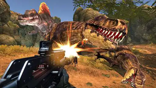 Play DINOSAUR HUNTER SURVIVAL as an online game DINOSAUR HUNTER SURVIVAL with UptoPlay