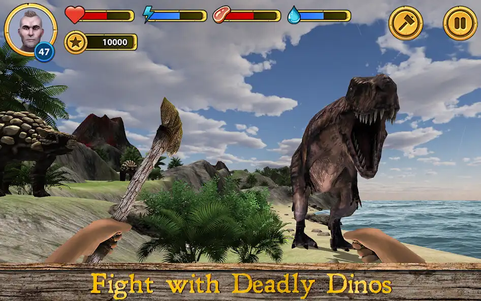 Play Dinosaur Island Survival 3D as an online game Dinosaur Island Survival 3D with UptoPlay