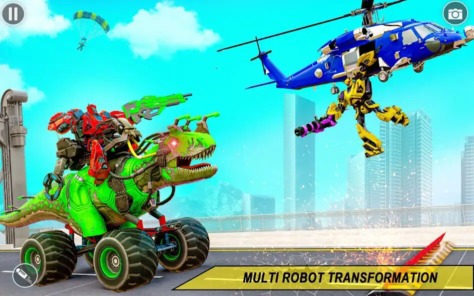 Play Dinosaur Robot Car Transform as an online game Dinosaur Robot Car Transform with UptoPlay