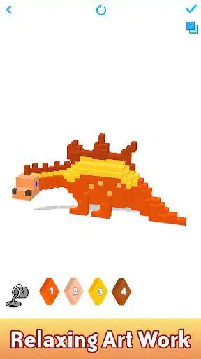 Play Dinosaurs 3D Color by Number as an online game Dinosaurs 3D Color by Number with UptoPlay