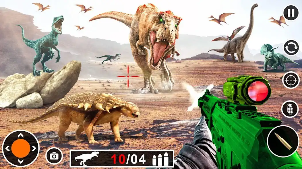 Play Dinosaur Shooting Games 3D as an online game Dinosaur Shooting Games 3D with UptoPlay