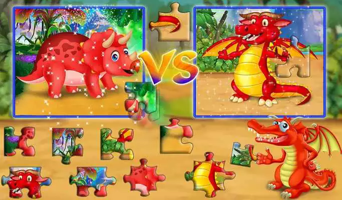 Play Dinosaur VS Dragon Puzzle: Jigsaw Free Games