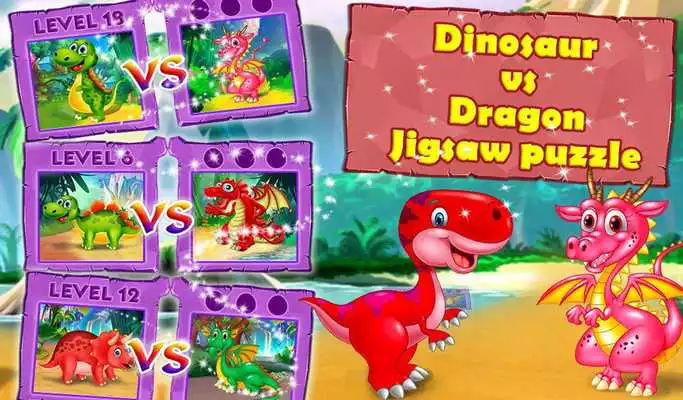 Play Dinosaur VS Dragon Puzzle: Jigsaw Free Games