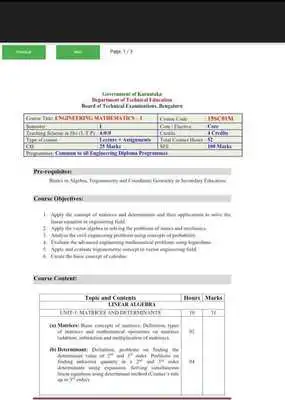 Play Diploma(DTE) Syllabus Karnataka(Full Version)