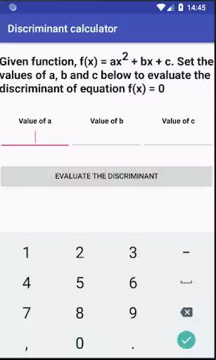 Play Discriminant Calculator as an online game Discriminant Calculator with UptoPlay