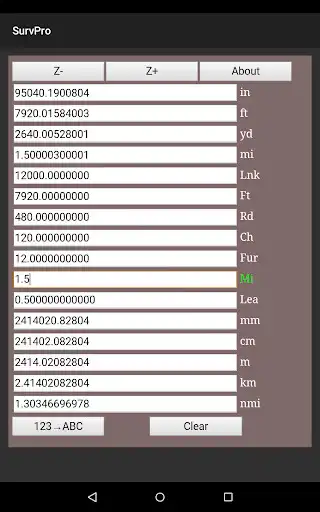 Play APK Distance Converter SurvPro  and enjoy Distance Converter SurvPro with UptoPlay com.ActuallyUsefulSoftware.survpro