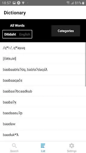 Play Ditidaht Dictionary as an online game Ditidaht Dictionary with UptoPlay