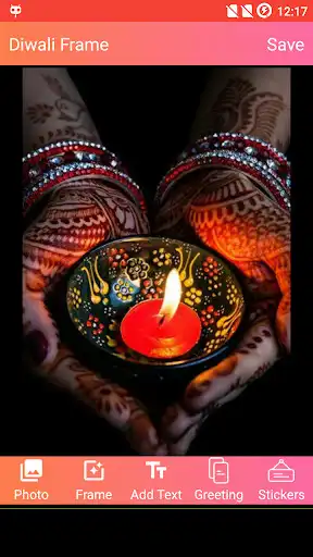 Play Diwali frame - greeting card, frame, sticker 2020