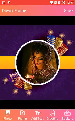 Play Diwali frame - greeting card, frame, sticker 2020