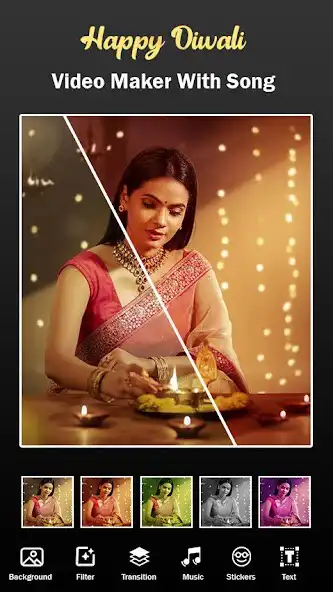 Play Diwali Photo Video Maker with Music as an online game Diwali Photo Video Maker with Music with UptoPlay